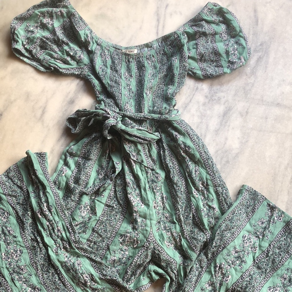 Off Shoulder Cropped Jumpsuit